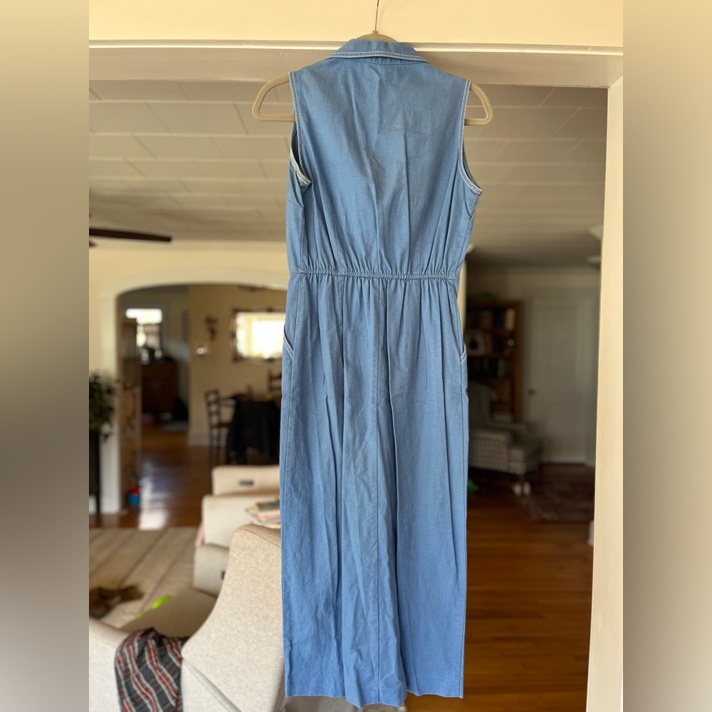 Vintage Danny & Nicole Light Blue Button-Down Midi Dress - Picture 3 of 9